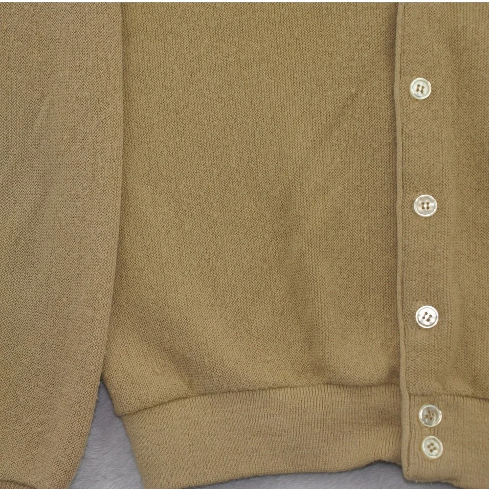 VTG 70s Munsingwear Grand Slam Penguin Cardigan 5-button Sweater Tan Acrylic M
